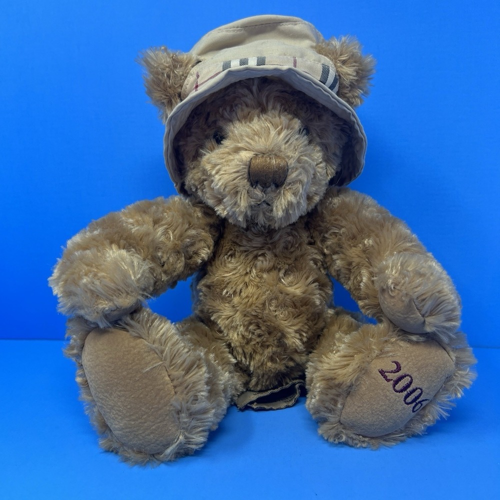 Burberry Fragrances Teddy Bear Swirl Plush‎ 2006 Toy Hat Nova Check Collectible
